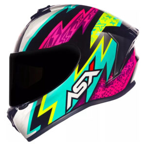 Capacete Fechado Moto Asx Draken Preto, Rosa e Tiffany TAM 56
