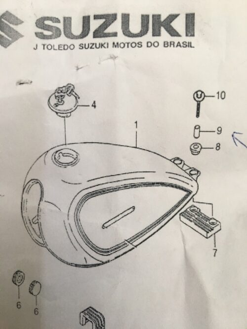 Espaçador Fixação Tanque Combustivel Intruder 125/250 Original Suzuki