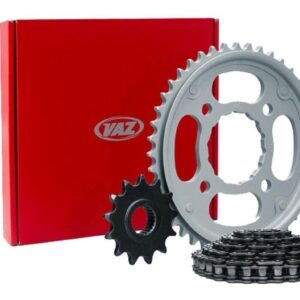Kit Relação Coroa Corrente E Pinhão Suzuki Gsr 125 125s Vaz