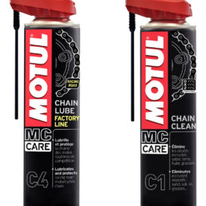Kit Lubrif Corrente Motul C4 Factory Line + C1 Chain Clear