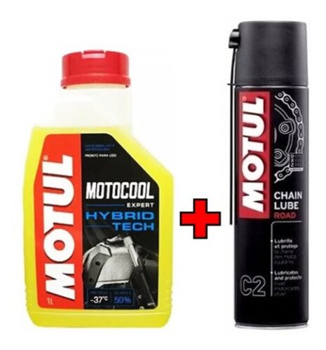 Fluido Radiador Motul Motocool Expert 1L Amarelo +C2 Chain Lube Motul
