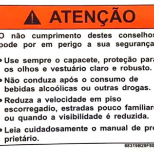 ADESIVO DE ATENÇÃO YES125 ORIGINAL SUZUKI