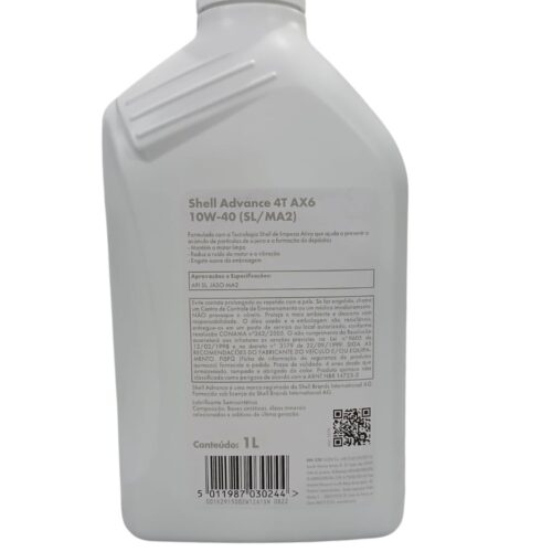 Óleo Para Moto Semissintético 10w40 Shell Advance Ax7
