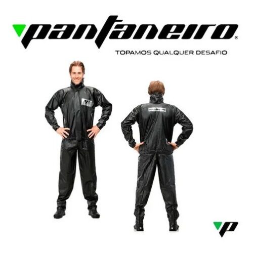 Capa de Chuva PVC Masculina Preto Tam P Pantaneiro