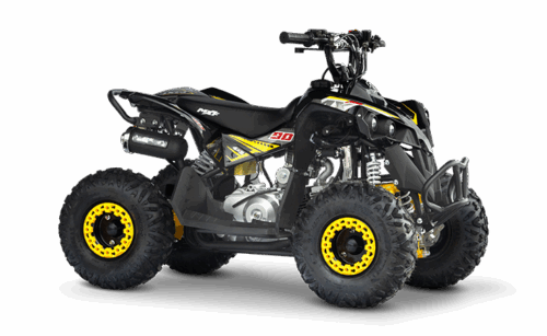 Mini Quadriciclo Infantil Thor 90cc Amarelo 4T Partida Elétrica Mxf