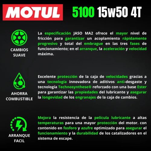 Óleo Motul 5100 15w50 4 tempos 2 unidades
