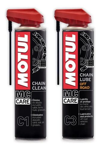 Kit Limpeza + Lubrificante Corrente Moto C1 E C3 Motul